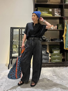 「アイテム（帽子）」を使った、RENAさん（レディース・153cm・40代）の夏コーディネート