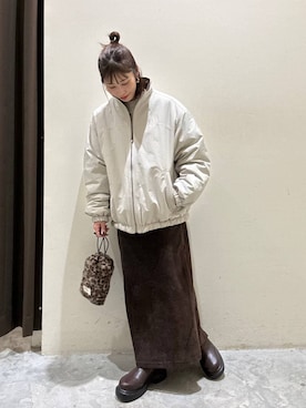 「アイテム（ブルゾン）」を使った、RENAさん（レディース・153cm・40代）の秋コーディネート