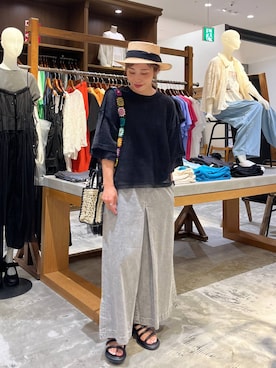 「アイテム（帽子）」を使った、RENAさん（レディース・153cm・40代）の夏コーディネート