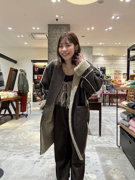 「アイテム（サロペット/オーバーオール）」を使った、RENAさん（レディース・153cm）の冬コーディネート