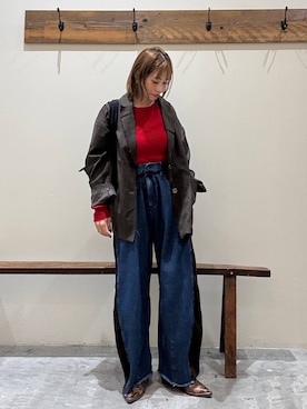 「アイテム（テーラードジャケット）」を使った、RENAさん（レディース・153cm・40代）の秋コーディネート