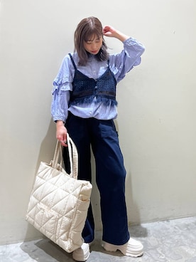 「niko and...（ニコアンド）のオリジナルスニーカーソールローファー（ローファー）」を使った、RENAさん（レディース・153cm）の春コーディネート
