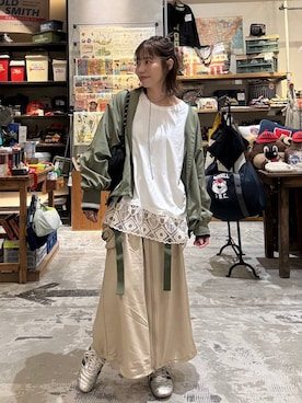 「niko and...（ニコアンド）のアイテム（ハンドバッグ）」を使った、RENAさん（レディース・153cm）の夏コーディネート