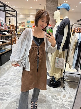 「アイテム（カーディガン/ボレロ）」を使った、RENAさん（レディース・153cm）の夏コーディネート