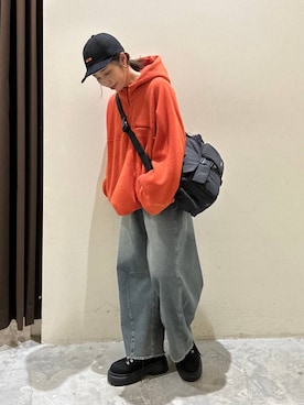 「niko and ...」｜「アイテム（キャップ）」を使った、RENAさん（レディース・153cm）の秋コーディネート