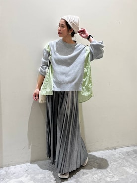 「アイテム（ニットキャップ/ビーニー）」を使った、RENAさん（レディース・153cm・30代）の冬コーディネート