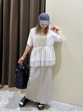 「アイテム（帽子）」を使った、RENAさん（レディース・153cm・40代）の春コーディネート