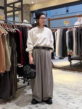 「アイテム（ニットキャップ/ビーニー）」を使った、RENAさん（レディース・153cm）の秋コーディネート