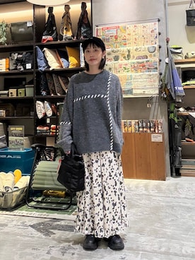 「アイテム（キャップ）」を使った、RENAさん（レディース・153cm）の秋コーディネート