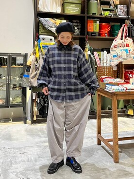「アイテム（帽子）」を使った、RENAさん（レディース・153cm・40代）の秋コーディネート