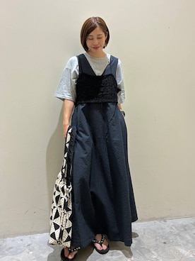 「アイテム（ドレス）」を使った、RENAさん（レディース・153cm）の夏コーディネート