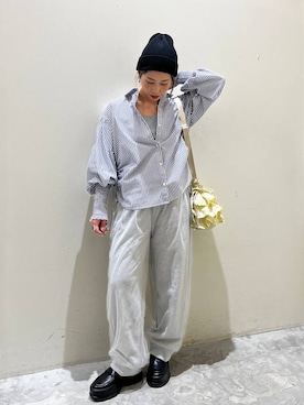 「niko and...（ニコアンド）のオリジナルスニーカーソールローファー（ローファー）」を使った、RENAさん（レディース・153cm）の春コーディネート