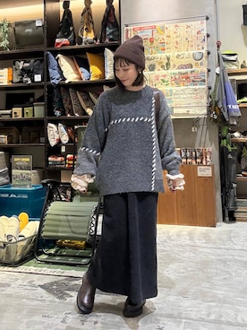 「niko and...（ニコアンド）のオリジナルサイドゴアブーツ（ブーツ）」を使った、RENAさん（レディース・153cm）の秋コーディネート