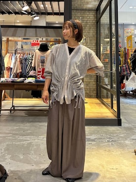 「アイテム（タンクトップ）」を使った、RENAさん（レディース・153cm・40代）の夏コーディネート