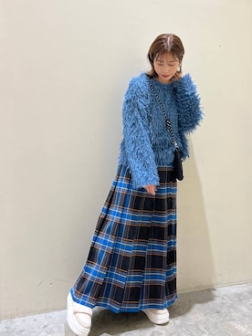 「アイテム（その他トップス、ブルー系）」を使った、RENAさん（レディース・153cm）の秋コーディネート