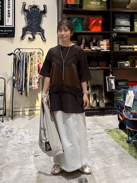 「アイテム（エコバッグ/サブバッグ、グレー系）」を使った、RENAさん（レディース・153cm）の夏コーディネート