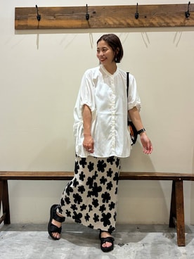 「niko and...（ニコアンド）のアイテム」を使った、RENAさん（レディース・153cm）の夏コーディネート