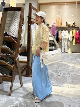 「アイテム（帽子）」を使った、RENAさん（レディース・153cm・40代）の夏コーディネート