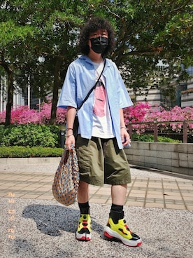 「RUTSUBO（ルツボ）のアイテム」を使った、Paak Chanさん（メンズ・172cm）の春コーディネート