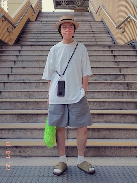「INFIELDER DESIGN（インフィールダーデザイン）のアイテム」を使った、Paak Chanさん（メンズ・172cm）の夏コーディネート