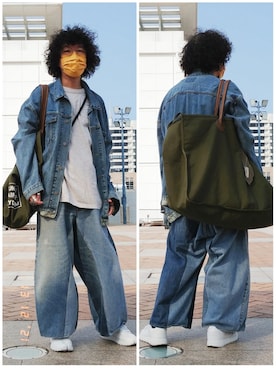 「KAPITAL」｜「アイテム（ジャケット/アウター）」を使った、Paak Chanさん（メンズ・172cm）の冬コーディネート