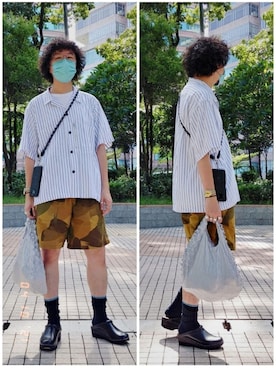 「CLAMP（クランプ）のアイテム（トップス）」を使った、Paak Chanさん（メンズ・172cm）の秋コーディネート