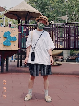 「INFIELDER DESIGN（インフィールダーデザイン）のアイテム」を使った、Paak Chanさん（メンズ・172cm）の夏コーディネート