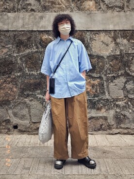 「RYO TAKASHIMA（リョウタカシマ）のアイテム（トップス）」を使った、Paak Chanさん（メンズ・172cm）の春コーディネート
