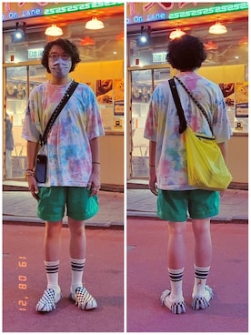 「doublet（ダブレット）のアイテム（スニーカー）」を使った、Paak Chanさん（メンズ・172cm）の夏コーディネート