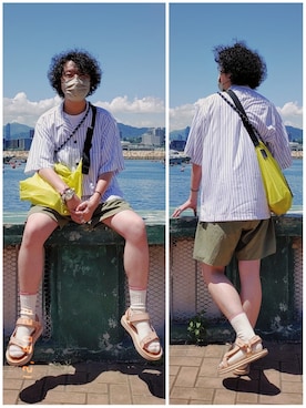 「CLAMP（クランプ）のアイテム（トップス）」を使った、Paak Chanさん（メンズ・172cm）の夏コーディネート