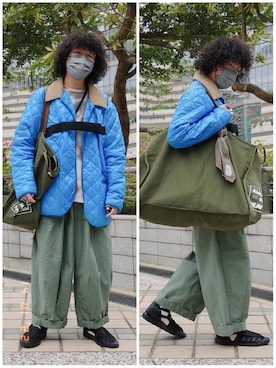 「KAPITAL」｜「アイテム（ジャケット/アウター）」を使った、Paak Chanさん（メンズ・172cm）の冬コーディネート