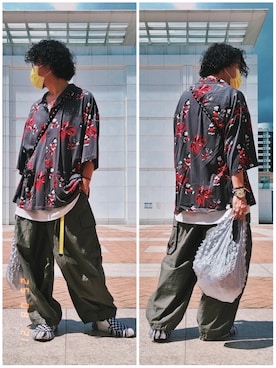 「doublet（ダブレット）のアイテム（スニーカー）」を使った、Paak Chanさん（メンズ・172cm）の夏コーディネート