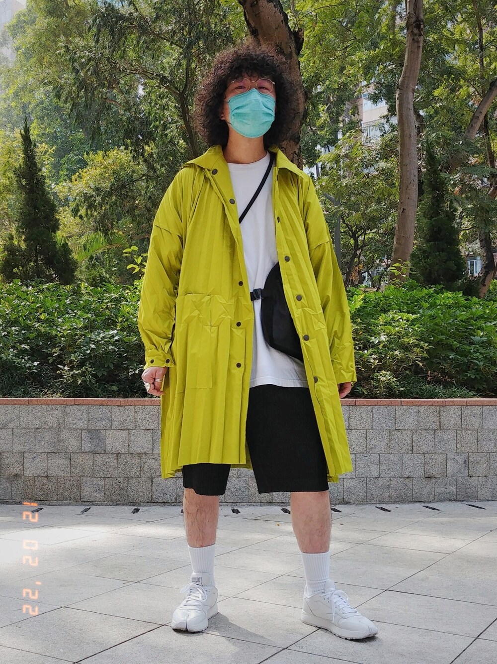 「金子眼鏡、HOMME PLISSÉ ISSEY MIYAKE、mis calif、alstyle、nodal、Maison Margiela、reebok、ootd、winter、今日のコーデ、今日の服、冬コーデ、冬、冬のコーデ」｜「金子眼鏡のアイテム（メガネ、シルバー系）」を使った、Paak Chanさん（メンズ・172cm）の冬コーディネートの1枚目の写真