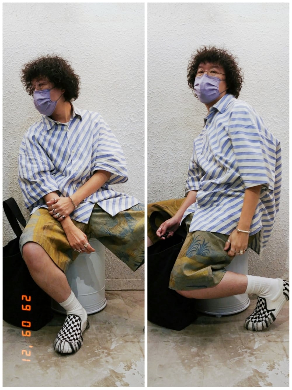 「mykita、MERELY MADE、driesvannoten、doublet、tembea、ootd、今日のコーデ、今日の服、summer、夏コーデ、夏」｜「MYKITAのアイテム（メガネ、ブラック系）」を使った、Paak Chanさん（メンズ・172cm）の秋コーディネートの1枚目の写真