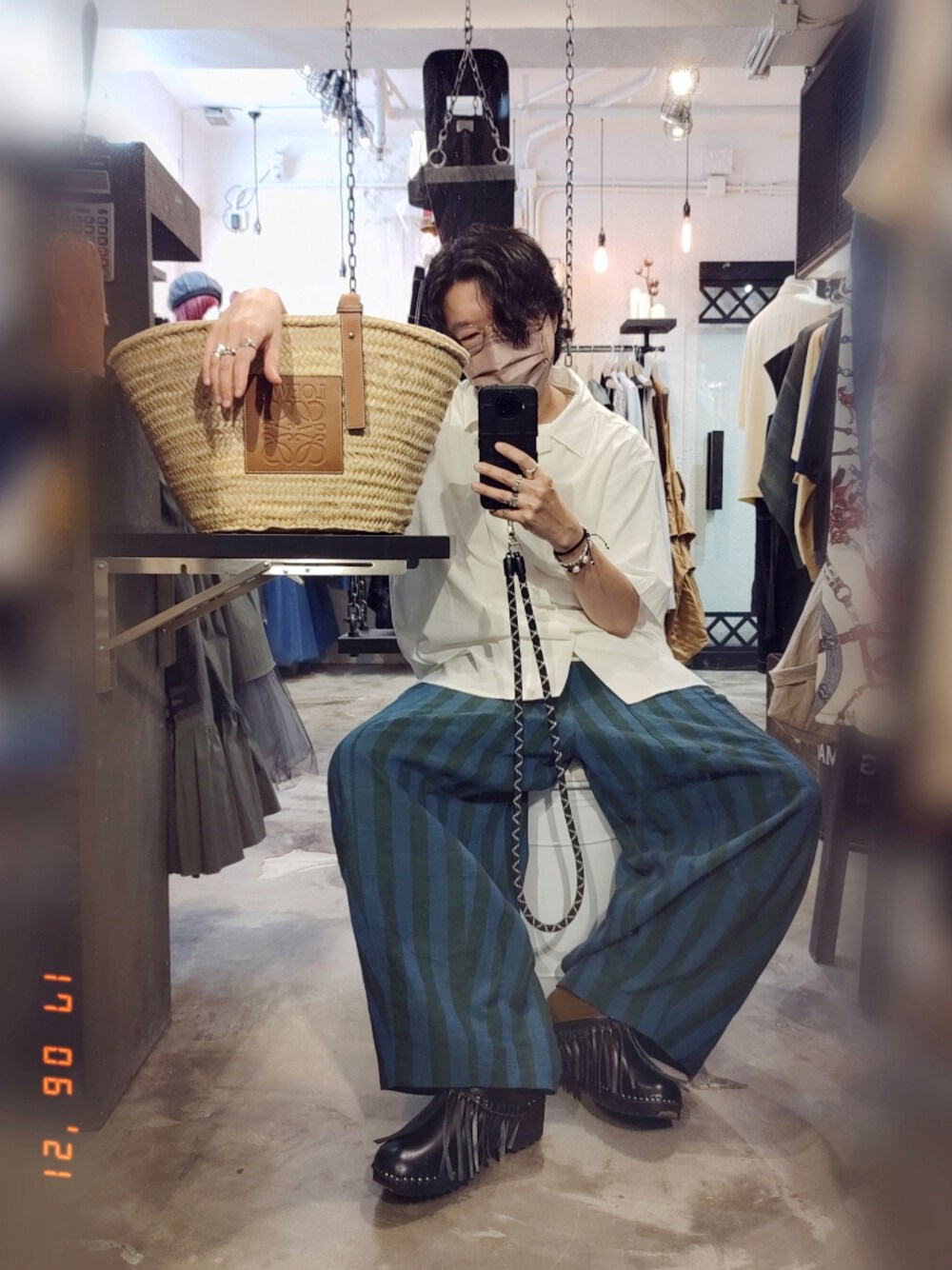 「金子眼鏡、UNIQLO、NEEDLES、TROENTORP、LOEWE、ootd、今日のコーデ、今日の服、夏コーデ、夏」｜「金子眼鏡のアイテム（メガネ、シルバー系）」を使った、Paak Chanさん（メンズ・172cm）の夏コーディネートの1枚目の写真