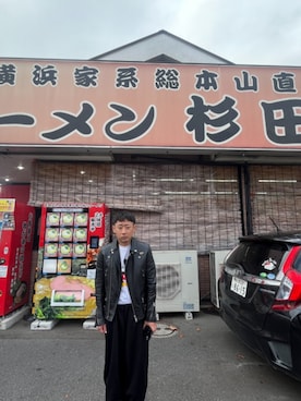 「アイテム（ライダースジャケット）」を使った、kimuti_47さん（メンズ・163cm・30代）の冬コーディネート