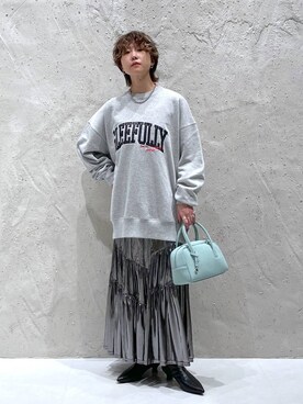 「アイテム（スウェット）」を使った、K.さん（レディース・158cm・20代）の秋コーディネート