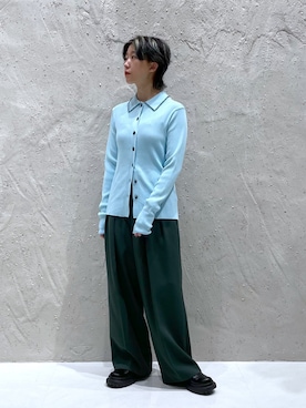 「襟付きトップス」｜「アイテム（その他シューズ）」を使った、K.さん（レディース・158cm）の秋コーディネート