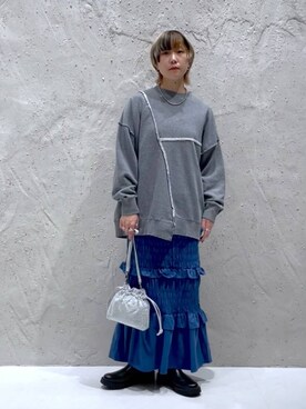 「アイテム（スウェット）」を使った、K.さん（レディース・158cm・20代）の秋コーディネート