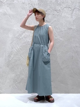「アイテム（キャップ）」を使った、K.さん（レディース・158cm・20代）の夏コーディネート