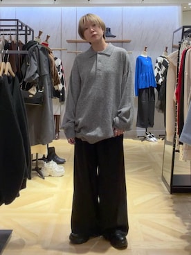 「LOWRYS FARM（ローリーズファーム）の【LFM(U)】ハイゲージニットポロ　 593278（ニット/セーター）」を使った、K.さん（レディース・158cm）の秋コーディネート