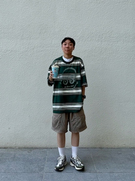 「アイテム（デジタル腕時計）」を使った、L🦁さん（メンズ・156cm）の秋コーディネート