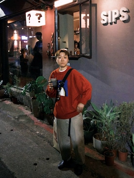 「MUJI Labo（ムジラボ）のアイテム（パンツ）」を使った、L🦁さん（メンズ・156cm）の春コーディネート