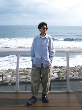 「アイテム（チノパンツ）」を使った、L🦁さん（メンズ・156cm・20代）の秋コーディネート