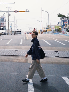 「MUJI Labo（ムジラボ）のアイテム」を使った、L🦁さん（メンズ・156cm）の夏コーディネート