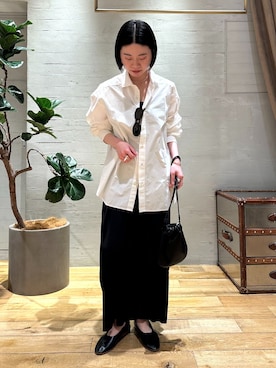 「plage（プラージュ）のBASERANGE / ベースレンジ ADE ワンピース（ワンピース、ブラック系）」を使った、hinaさん（レディース・155cm）の冬コーディネート