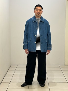 「SAINT JAMES（セントジェームス）のアイテム」を使った、もくめさん（メンズ・177cm）の冬コーディネート