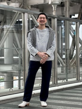 「SAINT JAMES（セントジェームス）のアイテム」を使った、もくめさん（メンズ・177cm）の春コーディネート