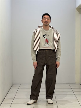 「SAINT JAMES（セントジェームス）のアイテム」を使った、もくめさん（メンズ・177cm）の冬コーディネート