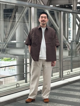 「LACOSTE（ラコステ）のアイテム」を使った、もくめさん（メンズ・177cm）の春コーディネート